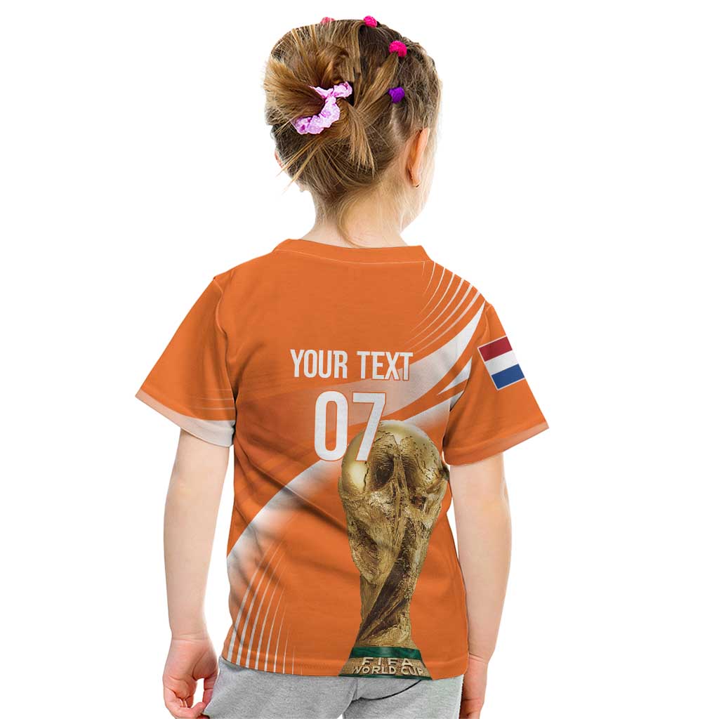 Netherlands Custom Orange Lions WC2026 Kid T Shirt - Wonder Print Shop