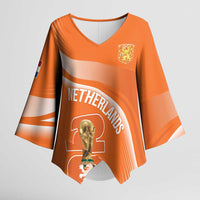 Netherlands Custom Orange Lions WC2026 Kimono Sleeve Blouse - Wonder Print Shop