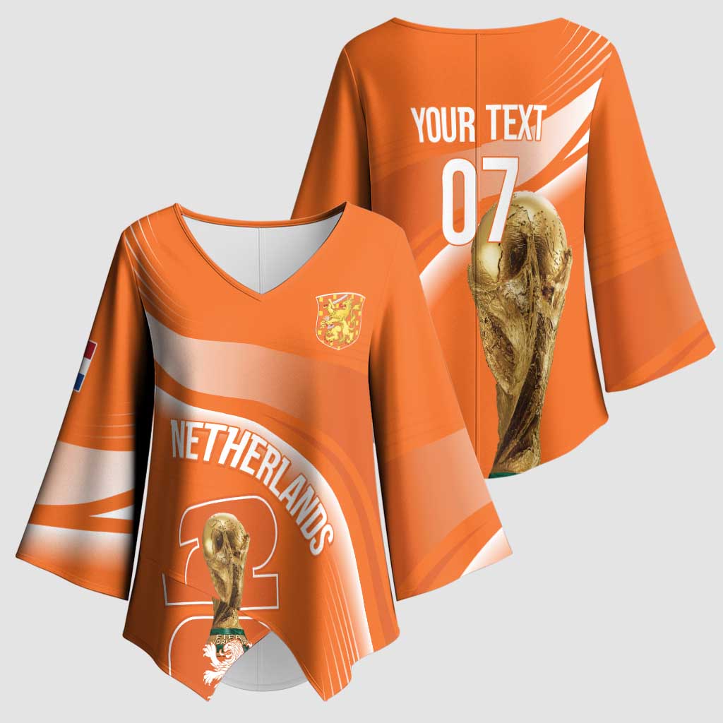 Netherlands Custom Orange Lions WC2026 Kimono Sleeve Blouse - Wonder Print Shop