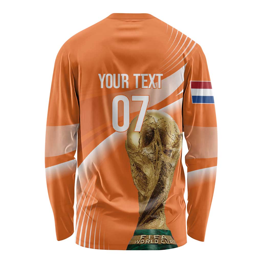 Netherlands Custom Orange Lions WC2026 Long Sleeve Shirt - Wonder Print Shop