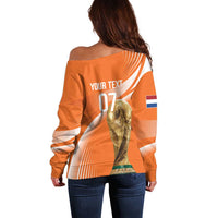 Netherlands Custom Orange Lions WC2026 Off Shoulder Sweater - Wonder Print Shop