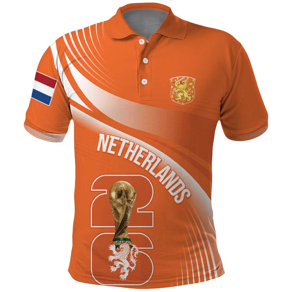 Netherlands Custom Orange Lions WC2026 Polo Shirt - Wonder Print Shop