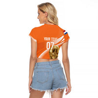 Netherlands Custom Orange Lions WC2026 Raglan Cropped T Shirt - Wonder Print Shop