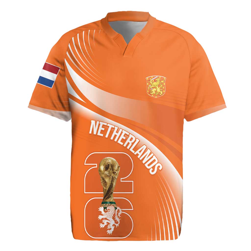 Netherlands Custom Orange Lions WC2026 Rugby Jersey - Wonder Print Shop