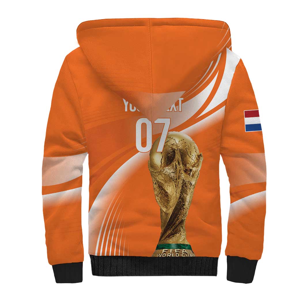 Netherlands Custom Orange Lions WC2026 Sherpa Hoodie - Wonder Print Shop
