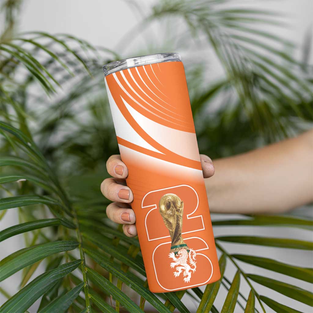 Netherlands Custom Orange Lions WC2026 Skinny Tumbler - Wonder Print Shop