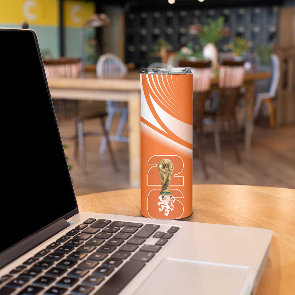 Netherlands Custom Orange Lions WC2026 Skinny Tumbler - Wonder Print Shop