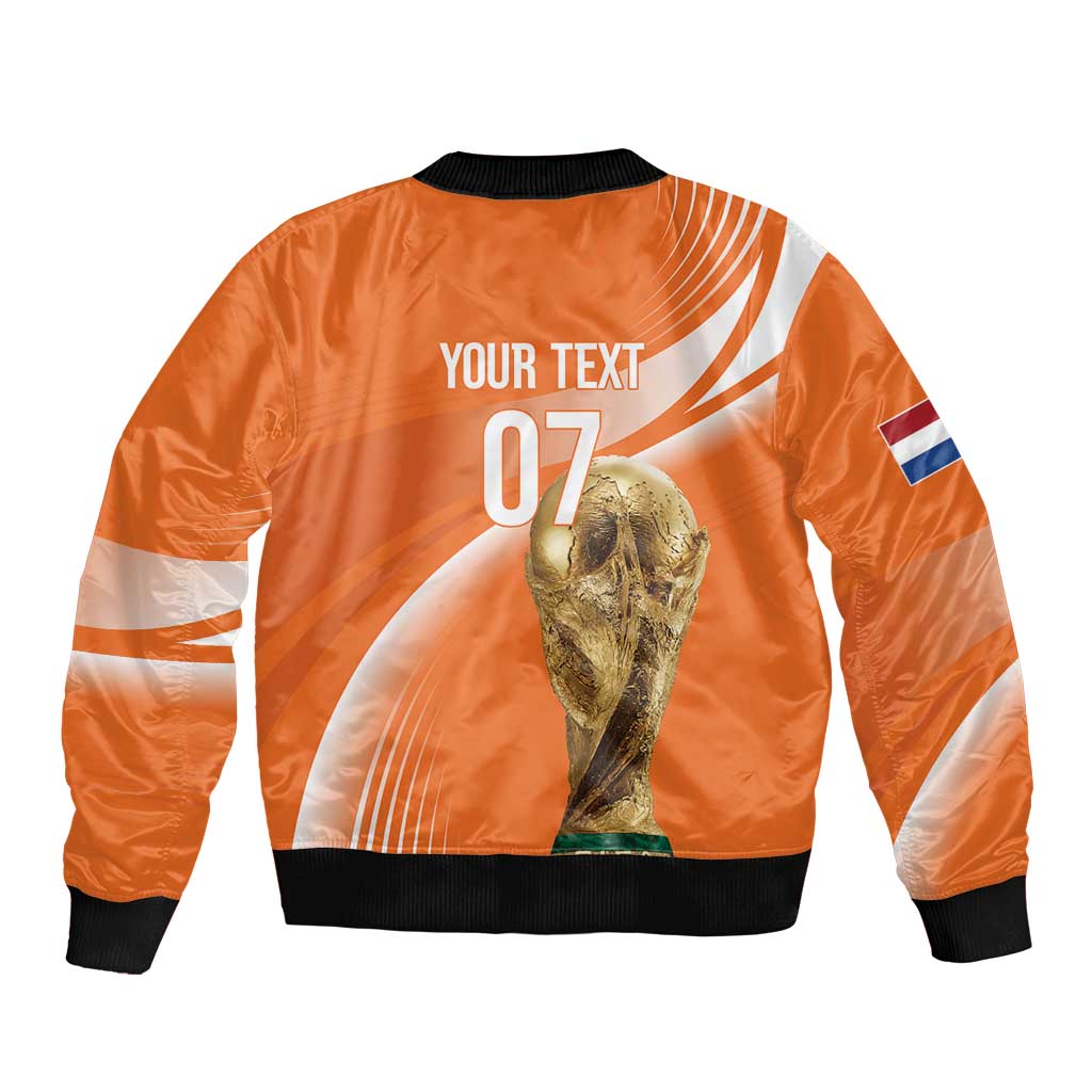 Netherlands Custom Orange Lions WC2026 Sleeve Zip Bomber Jacket - Wonder Print Shop