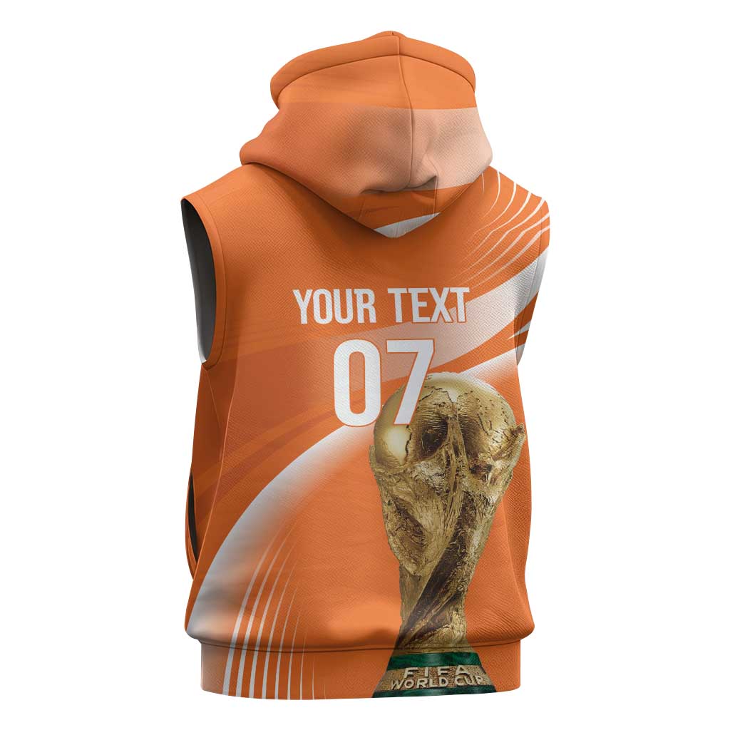 Netherlands Custom Orange Lions WC2026 Sleeveless Hoodie - Wonder Print Shop