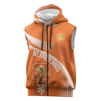 Netherlands Custom Orange Lions WC2026 Sleeveless Zip Hoodie - Wonder Print Shop
