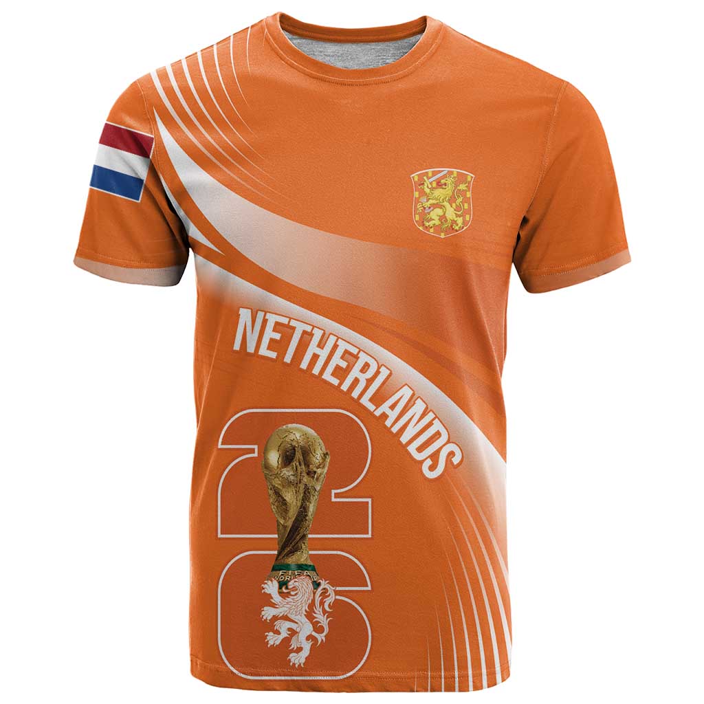 Netherlands Custom Orange Lions WC2026 T Shirt - Wonder Print Shop