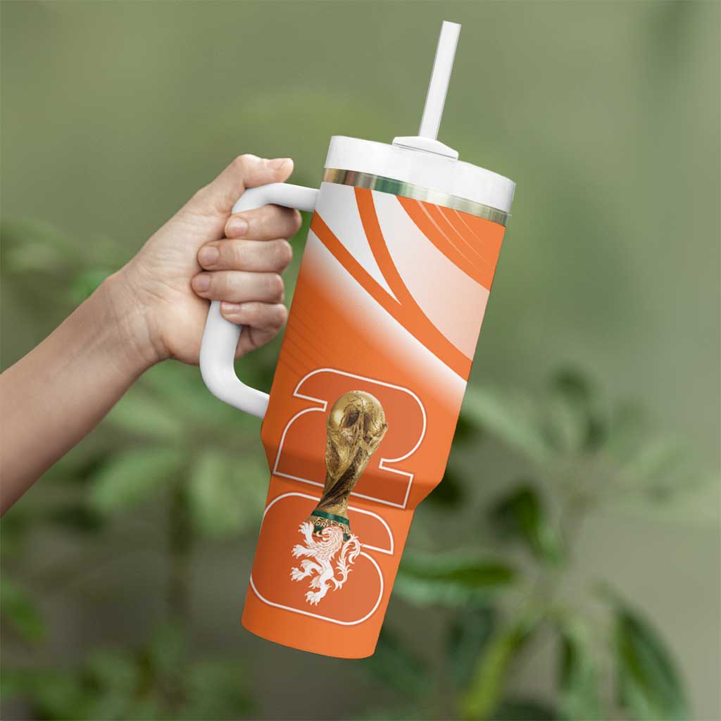 Netherlands Custom Orange Lions WC2026 Tumbler With Handle - Wonder Print Shop