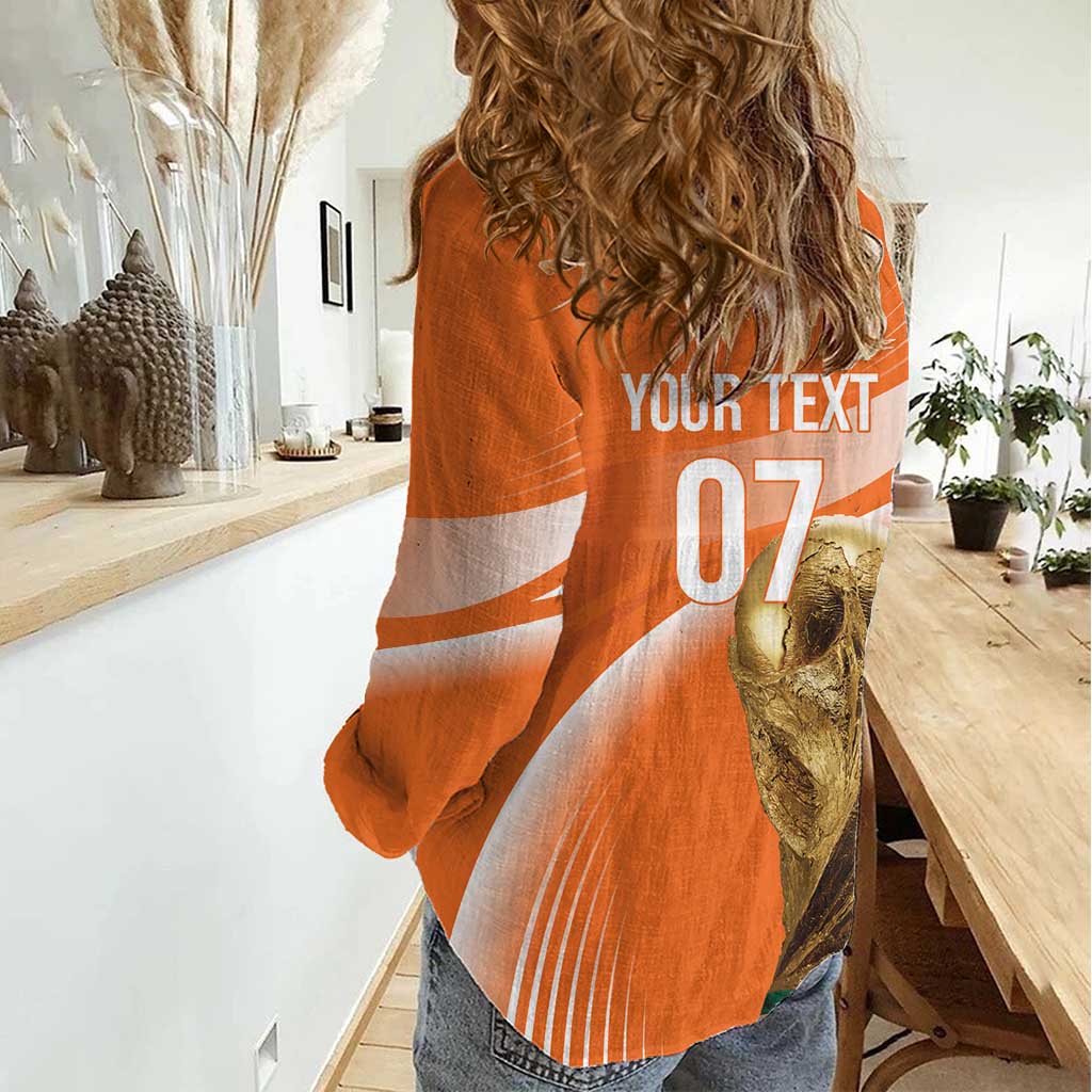 Netherlands Custom Orange Lions WC2026 Women Casual Shirt - Wonder Print Shop