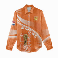 Netherlands Custom Orange Lions WC2026 Women Casual Shirt - Wonder Print Shop