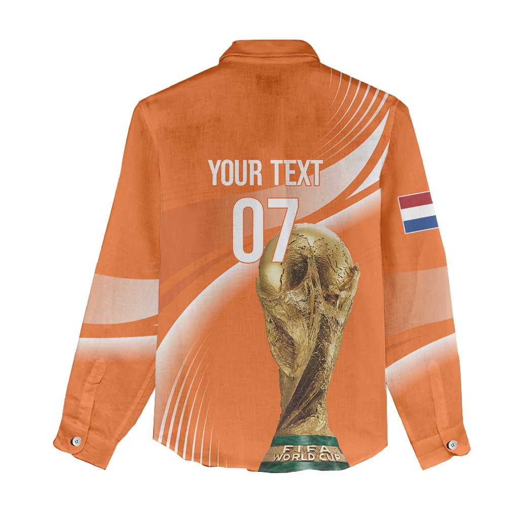 Netherlands Custom Orange Lions WC2026 Women Casual Shirt - Wonder Print Shop