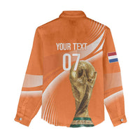 Netherlands Custom Orange Lions WC2026 Women Casual Shirt - Wonder Print Shop