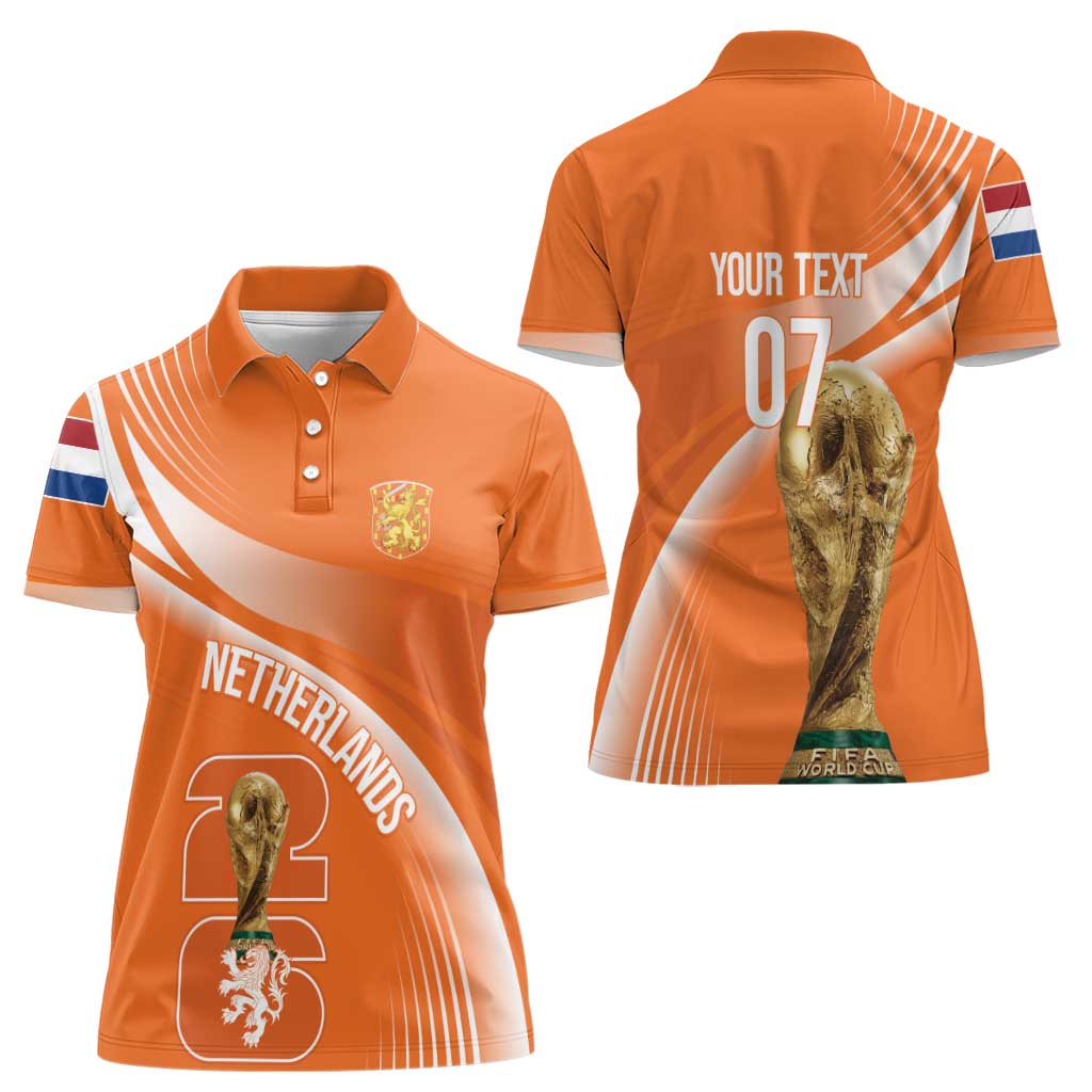 Netherlands Custom Orange Lions WC2026 Women Polo Shirt - Wonder Print Shop