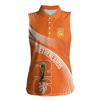 Netherlands Custom Orange Lions WC2026 Women Sleeveless Polo Shirt - Wonder Print Shop