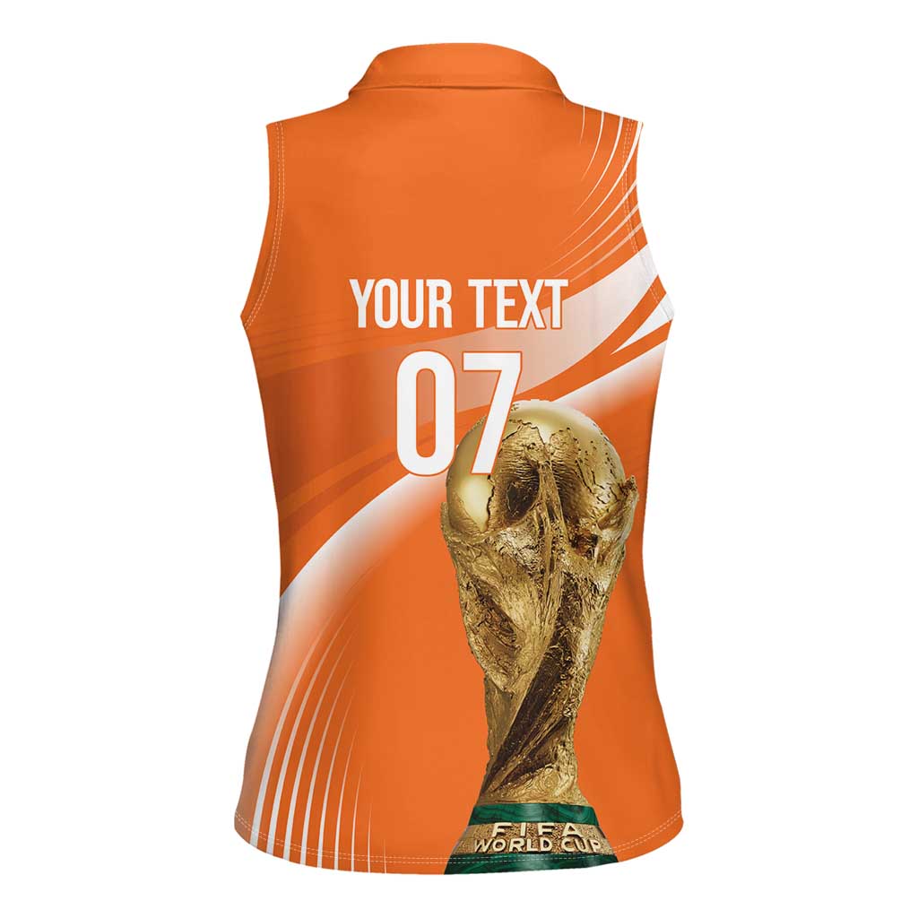 Netherlands Custom Orange Lions WC2026 Women Sleeveless Polo Shirt - Wonder Print Shop