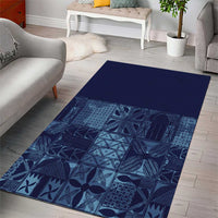 Yoruba Adire Eleko Patterns Area Rug Indigo Vintage