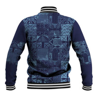 Yoruba Adire Eleko Patterns Baseball Jacket Indigo Vintage