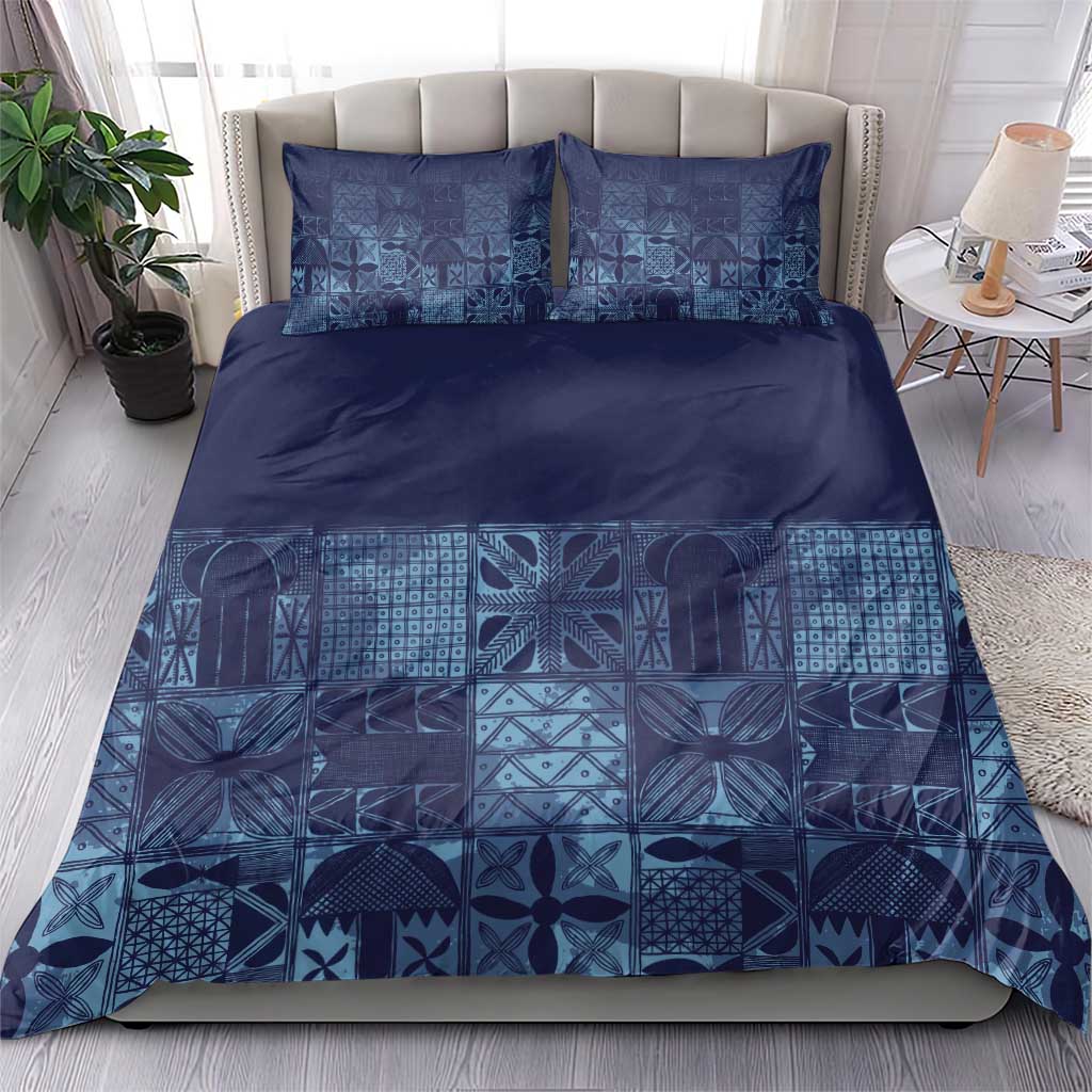 Yoruba Adire Eleko Patterns Bedding Set Indigo Vintage