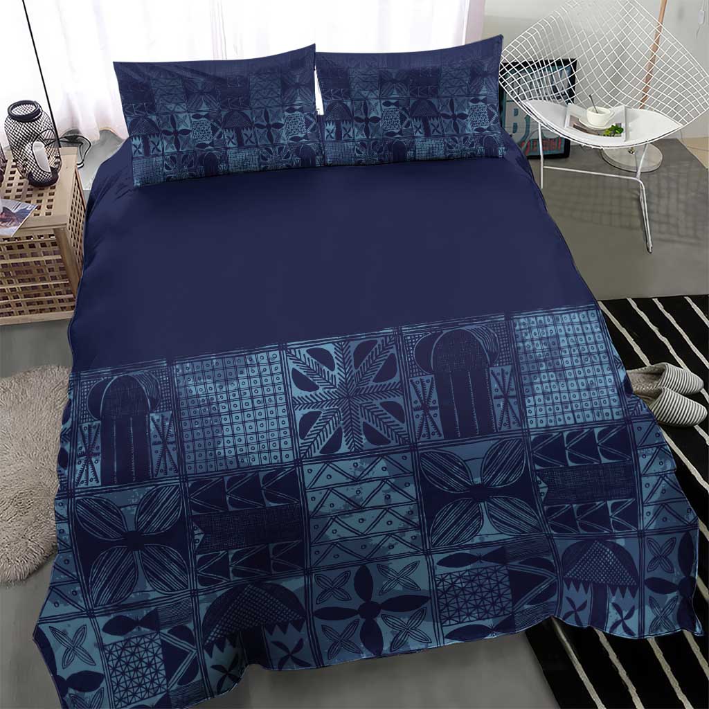 Yoruba Adire Eleko Patterns Bedding Set Indigo Vintage