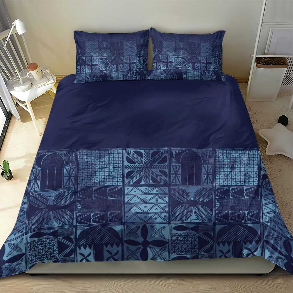 Yoruba Adire Eleko Patterns Bedding Set Indigo Vintage