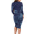 Yoruba Adire Eleko Patterns Family Matching Long Sleeve Bodycon Dress and Hawaiian Shirt Indigo Vintage