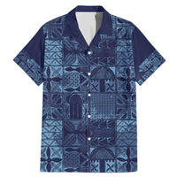 Yoruba Adire Eleko Patterns Family Matching Mermaid Dress and Hawaiian Shirt Indigo Vintage
