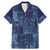 Yoruba Adire Eleko Patterns Family Matching Mermaid Dress and Hawaiian Shirt Indigo Vintage