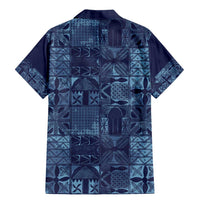 Yoruba Adire Eleko Patterns Family Matching Mermaid Dress and Hawaiian Shirt Indigo Vintage