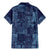Yoruba Adire Eleko Patterns Family Matching Mermaid Dress and Hawaiian Shirt Indigo Vintage