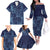Yoruba Adire Eleko Patterns Family Matching Off The Shoulder Long Sleeve Dress and Hawaiian Shirt Indigo Vintage