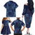 Yoruba Adire Eleko Patterns Family Matching Off The Shoulder Long Sleeve Dress and Hawaiian Shirt Indigo Vintage