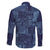 Yoruba Adire Eleko Patterns Family Matching Off The Shoulder Long Sleeve Dress and Hawaiian Shirt Indigo Vintage
