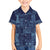 Yoruba Adire Eleko Patterns Family Matching Off The Shoulder Long Sleeve Dress and Hawaiian Shirt Indigo Vintage