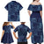Yoruba Adire Eleko Patterns Family Matching Off Shoulder Maxi Dress and Hawaiian Shirt Indigo Vintage