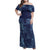 Yoruba Adire Eleko Patterns Family Matching Off Shoulder Maxi Dress and Hawaiian Shirt Indigo Vintage