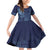 Yoruba Adire Eleko Patterns Family Matching Off Shoulder Short Dress and Hawaiian Shirt Indigo Vintage
