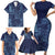 Yoruba Adire Eleko Patterns Family Matching Short Sleeve Bodycon Dress and Hawaiian Shirt Indigo Vintage