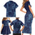 Yoruba Adire Eleko Patterns Family Matching Short Sleeve Bodycon Dress and Hawaiian Shirt Indigo Vintage
