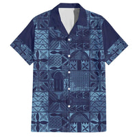 Yoruba Adire Eleko Patterns Family Matching Short Sleeve Bodycon Dress and Hawaiian Shirt Indigo Vintage