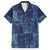 Yoruba Adire Eleko Patterns Family Matching Short Sleeve Bodycon Dress and Hawaiian Shirt Indigo Vintage