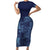 Yoruba Adire Eleko Patterns Family Matching Short Sleeve Bodycon Dress and Hawaiian Shirt Indigo Vintage