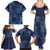 Yoruba Adire Eleko Patterns Family Matching Summer Maxi Dress and Hawaiian Shirt Indigo Vintage