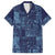 Yoruba Adire Eleko Patterns Family Matching Summer Maxi Dress and Hawaiian Shirt Indigo Vintage