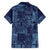 Yoruba Adire Eleko Patterns Family Matching Summer Maxi Dress and Hawaiian Shirt Indigo Vintage