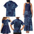 Yoruba Adire Eleko Patterns Family Matching Tank Maxi Dress and Hawaiian Shirt Indigo Vintage