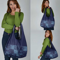 Yoruba Adire Eleko Patterns Grocery Bag Indigo Vintage